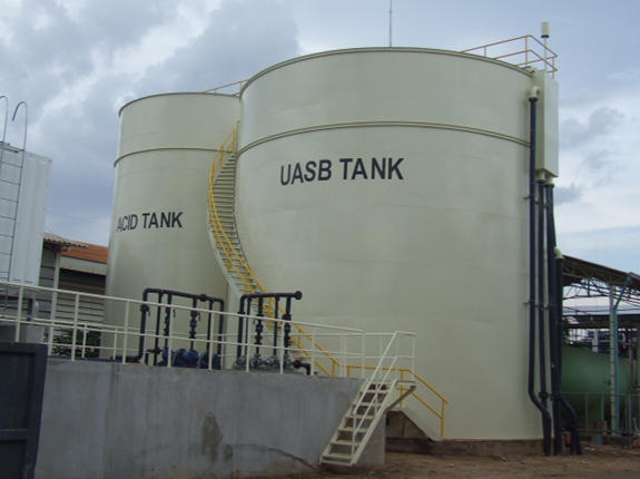 Upflow Anaerobic Sludge Blanket Tank in Wastewater Treatment Bể UASB trong hệ thống xử lý nước thải dệt nhuộm