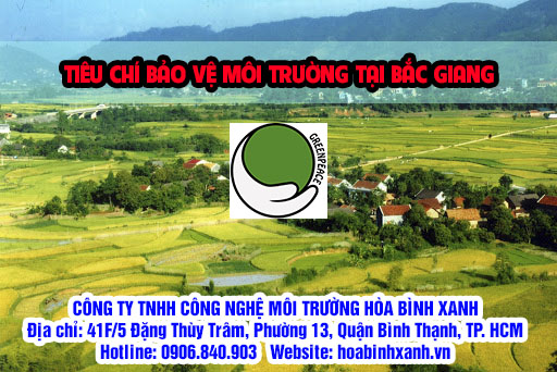 Tiêu chí bảo vệ môi trường tại Bắc Giang