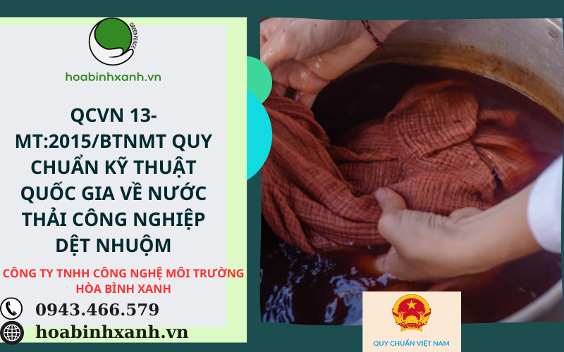 QCVN 13-MT:2015/BTNMT QUY CHUẨN KỸ THUẬT QUỐC GIA VỀ NƯỚC THẢI CÔNG NGHIỆP DỆT NHUỘM