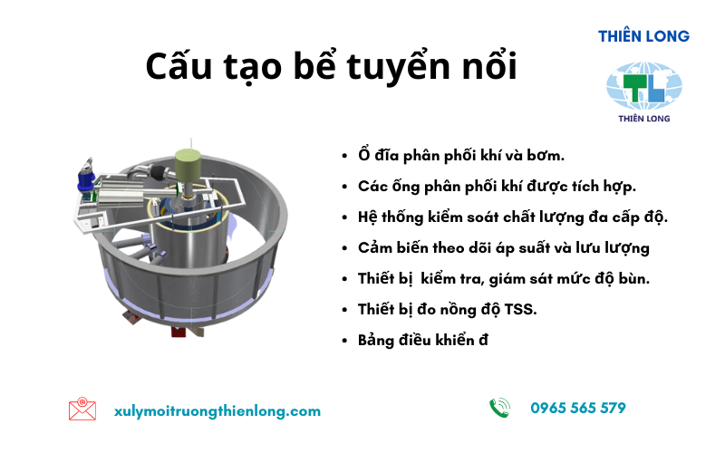Cấu tạo bể tuyển nổi DAF