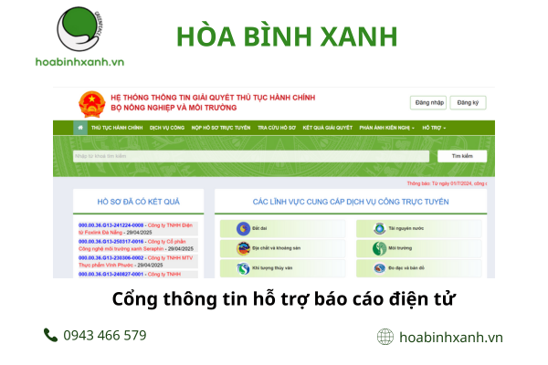 Cổng thông tin hỗ trợ báo cáo điện tử