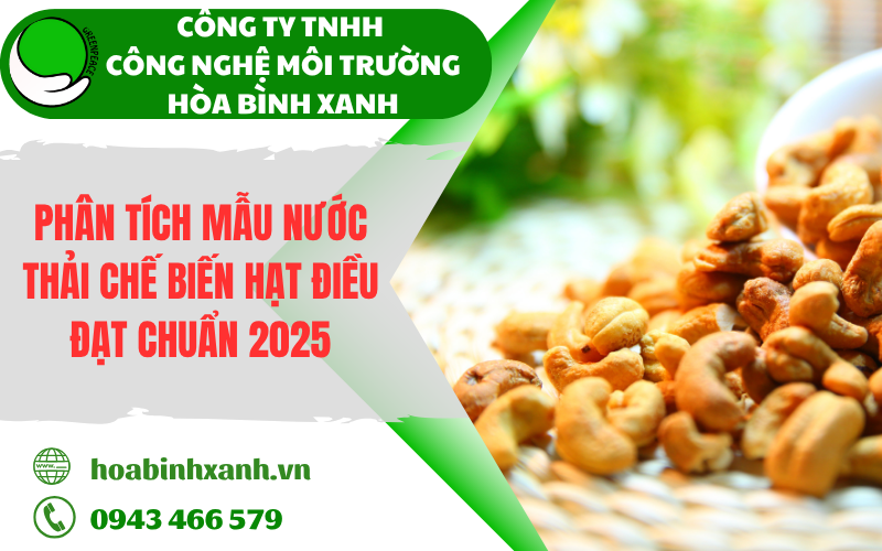Phân tích mẫu nước thải chế biến hạt điều theo quy định 2025